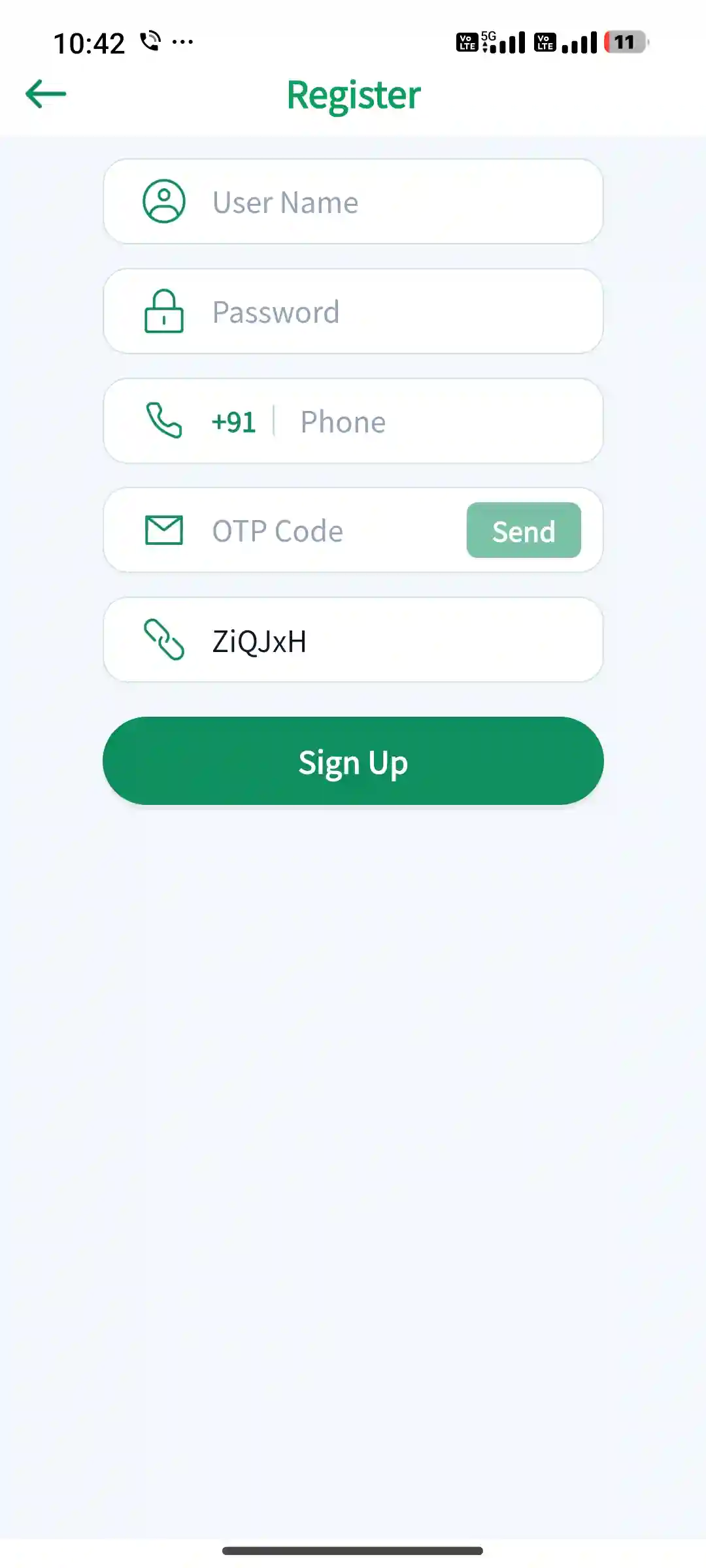 ComePay app dashboard showing buy and sell token options